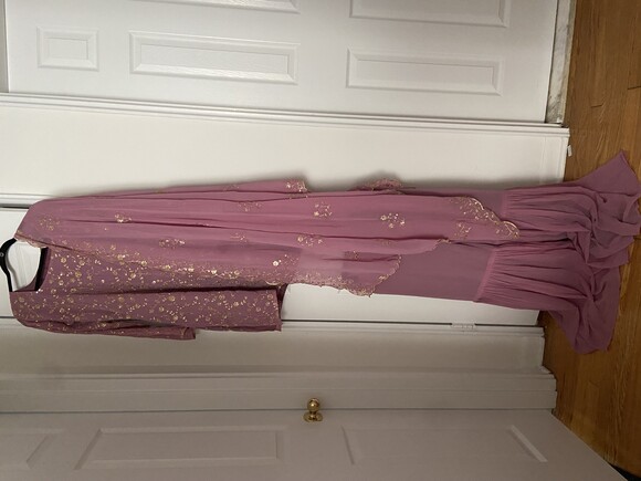 Three Piece Gharara | Purple/Pink Indian Dress | Size 40 - Picture 2 of 5